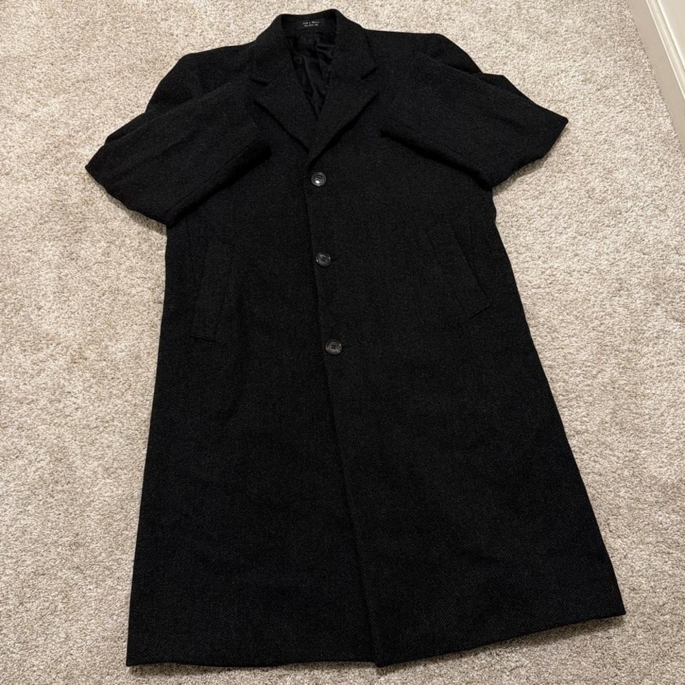 90s Vintage Chaps Ralph‎ Lauren Wool Overcoat | Black | Medium